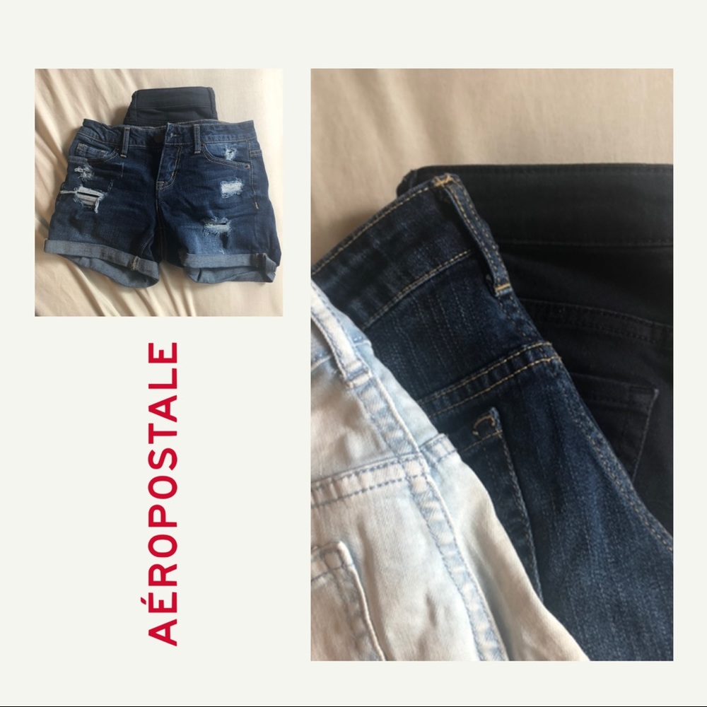 aeropostale set of 3 jean / denim shorts